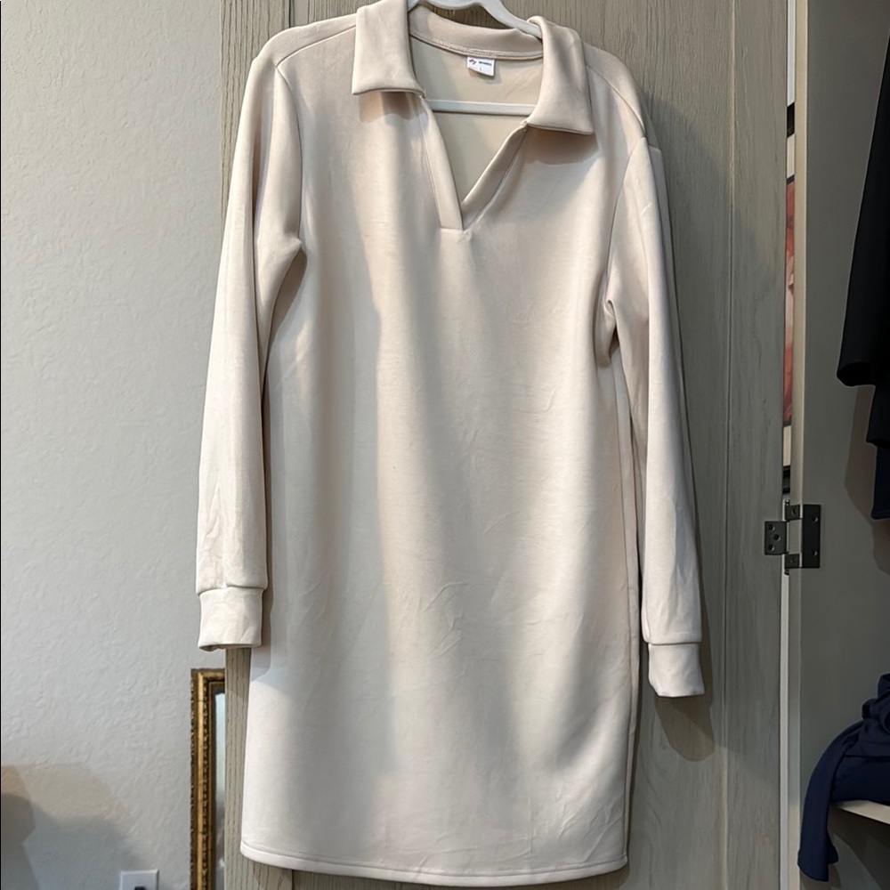Hanes Cream Polo Dress